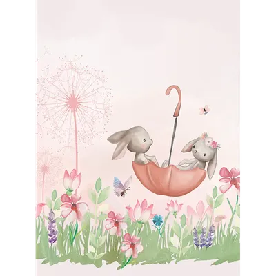 Иллюстрация детские картинки - медведь и заяц | Illustrators.ru