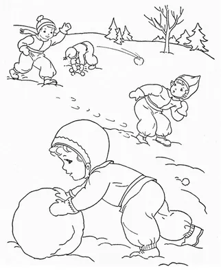 Детские рисунки зимние забавы - 56 фото