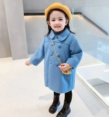 Детское пальто, зимнее длинное утепленное двубортное пальто для девочек |  AliExpress