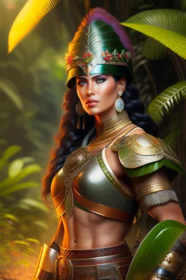 Девушка - Амазонка с боевой раскраской на лице облизывает острое лезвие  стального кинжала Stock Photo | Adobe Stock