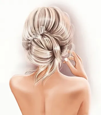 Нарисованная блондинка со спины - 93 фото