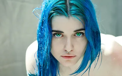 Девушка с голубыми волосами (Большое количество фото) - treepics.ru