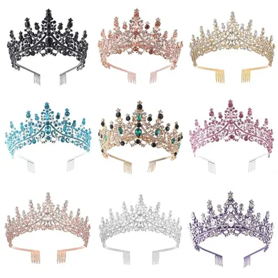 Корона с расческой для женщин и девочек, винтажная корона со стразами,  повязка на голову со стразами, хрустальная корона принцессы – лучшие товары  в онлайн-магазине Джум Гик