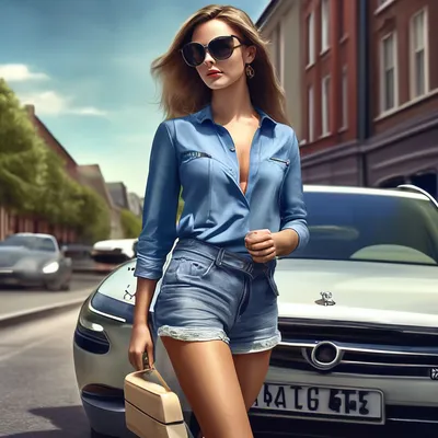 Девушка в джинсовых шортах и красной рубашке 3D Модель $20 - .fbx .obj -  Free3D