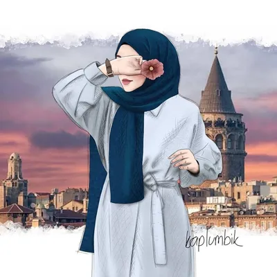 Мусульманская девушка в хиджабе делает покупки в Париже. Иллюстрация  Иллюстрация штока - иллюстрации насчитывающей бахрейна, девушка: 175142838
