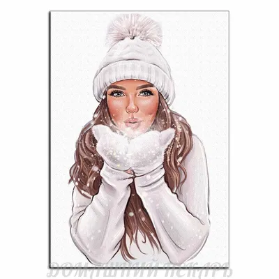 Девушка Зима вафельная картинка от интернет-магазина «Домашний Пекарь» с  оперативной доставкой