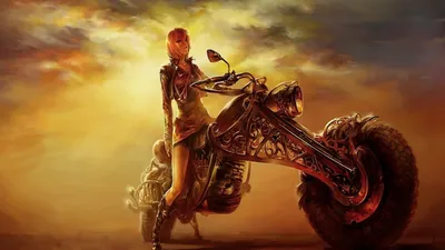 Скачать обои девушка на мотоцикле, the girl on a motorcycle разрешение  2560x1440 #66047