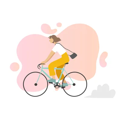 Девушка На Велосипеде С Корзиной Полной Цветов Эскиз Вектор Иллюстрации  Изолированы — стоковая векторная графика и другие изображения на тему  Активный образ жизни - iStock