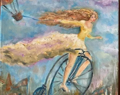 Девушка на велосипеде» — создано в Шедевруме