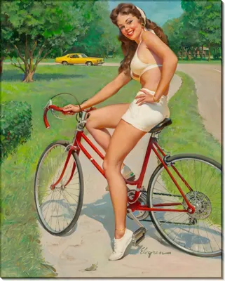 Девушка на велосипеде, холст, картина маслом, 38 х 55см – заказать на  Ярмарке Мастеров – GVWTNBY | Картины, Тимашевск