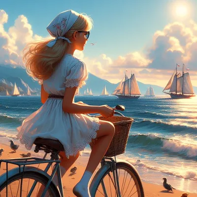 Красивая девушка на велосипеде PNG , девушка, красивая, езда на велосипеде  PNG картинки и пнг PSD рисунок для бесплатной загрузки