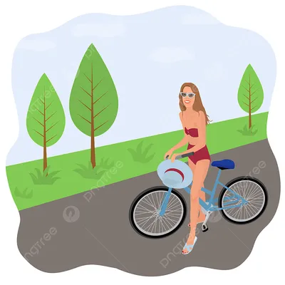 Картина Девушка на велосипеде ᐉ Грабовская Марина ᐉ онлайн-галерея Molbert.