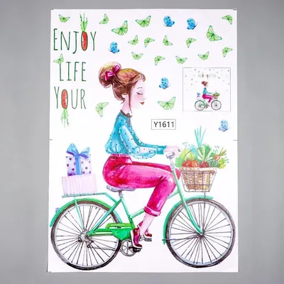 Иллюстрация Девушка на велосипеде в стиле 2d | Illustrators.ru