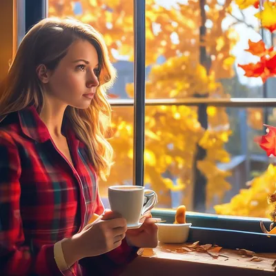 девушка, осень какао объятия, утренний кофе, девушка с кофе, кофе осень  любовь