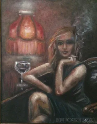 Картина по номерам \"Девушка с бокалом мартини\"