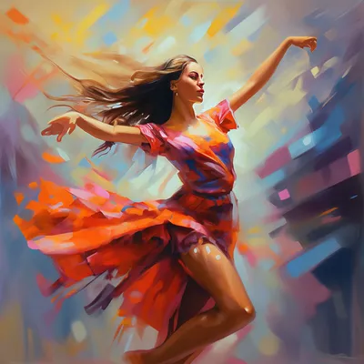 Девушка танцует танцует свой танец,…» — создано в Шедевруме