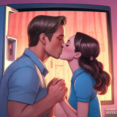 Девушка целует ее парень в спальне Стоковое Фото - изображение  насчитывающей супруг, девушка: 167901280