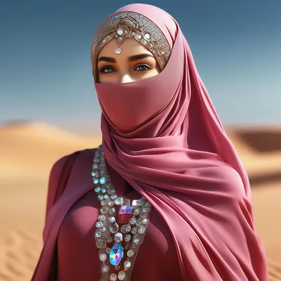 Красивая девушка в розовом хиджабе, …» — создано в Шедевруме