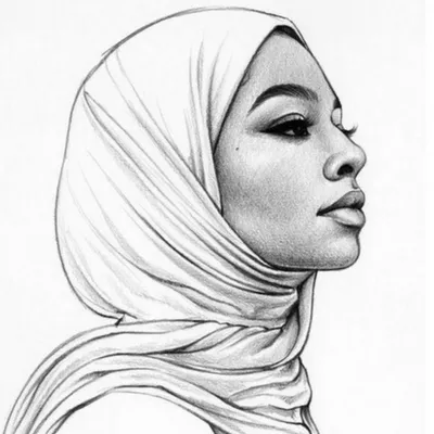 Девушка в хиджабе рисунок карандашом (43 фото)