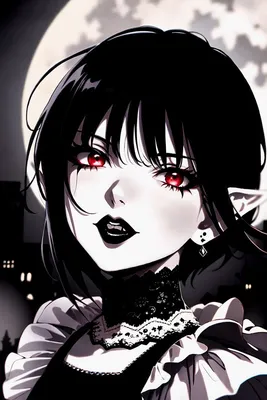 Векторное изображение красивая девушка вампир. Раскраска для взрослых.  Stock Vector | Adobe Stock