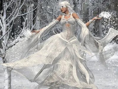 Девушка-зима» — создано в Шедевруме
