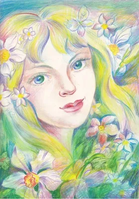 Девушка весна рисунок поэтапно - 54 фото