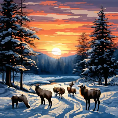 Картинки Дикие животные зимой для детей 4 5 лет (39 шт.) - #6516