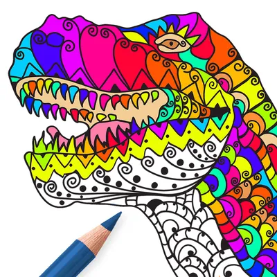 Раскраска - Тираннозавр на охоте