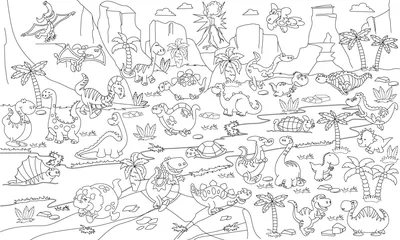 Раскраски динозавры для детей: распечатать бесплатно или скачать