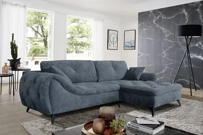 Лаконичный, элегантный угловой диван «Кэмп» с обивкой в технике Капитоне  (каретная стяжка) – идеальное решение для меблировки неоклассических и  модернистских интерьерных стилей.
