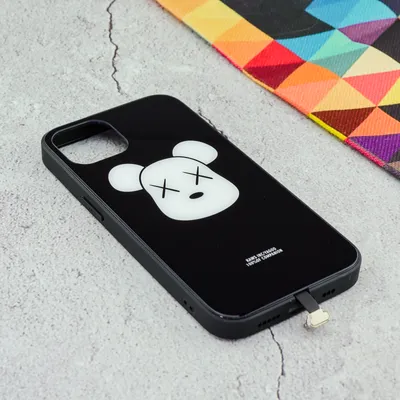 Купить Чехол для iPhone 13 BEARBRICK флуоресентный рисунок чёрный в Крыму,  цены, отзывы, характеристики | Микролайн