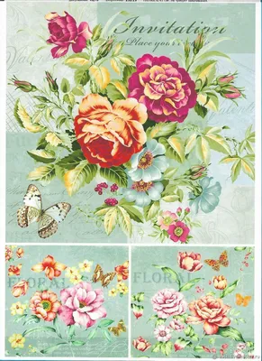 Предпросмотр схемы вышивки «бабочки на цветах» (№171963) - Вышивка крестом