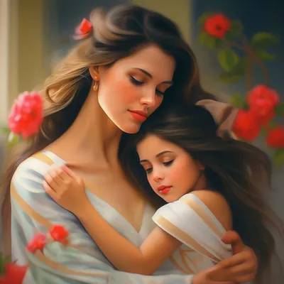 Связь матери и дочки, любовь, …» — создано в Шедевруме