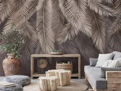 Фотообои Свисающие пальмовые листья на стену. Купить фотообои Свисающие  пальмовые листья в интернет-магазине WallArt