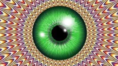 Оптическая иллюзия прячет точку и крест от глаз смотрящего
