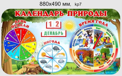 Стенд \"Календарь природы\" развивающий для детского сада 880х490 мм:  продажа, цена в Минске. Информационные стенды от \"Частное предприятие  «Реклэф»\" - 112374103