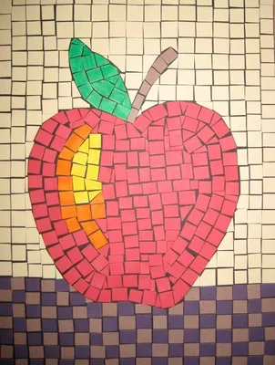 Делаем мозаику с детьми (яблоко) - YouTube