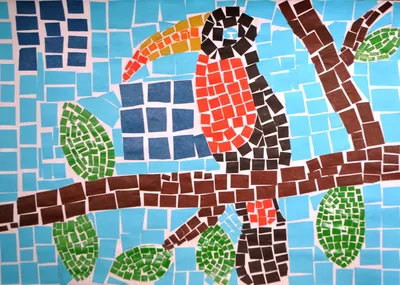 Мозаика из рваных кусочков мятой …» — создано в Шедевруме