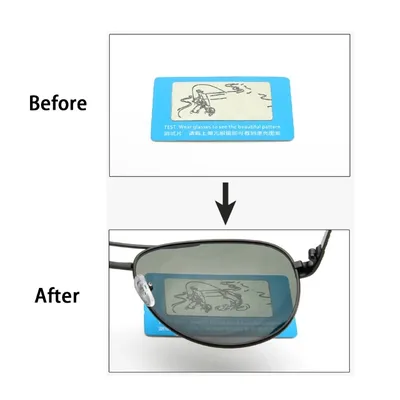 Пластиковые прочные поляризационные солнцезащитные очки линзы затемненные  очки тестер тест карты забавная проверка | AliExpress