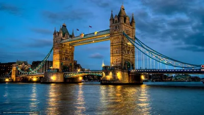 Картинка Лондон, мост, Биг-Бен, вечер HD фото, обои для рабочего стола