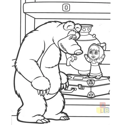 Раскраска Маша и Медведь | Раскраски из мультфильма Маша и Медведь