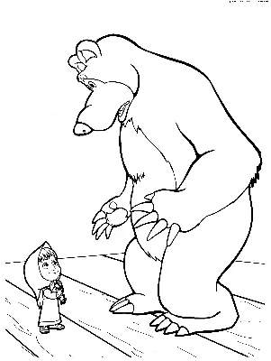 Раскраска Маша и Медведь | Раскраски из мультфильма Маша и Медведь