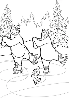 Маша и Медведь сказка раскраска | Раскраски Маша и Медведь