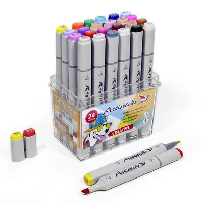 Набор разноцветных маркеров - фломастеров для рисования скетчинга Touch  купить по низким ценам в интернет-магазине Uzum (346895)