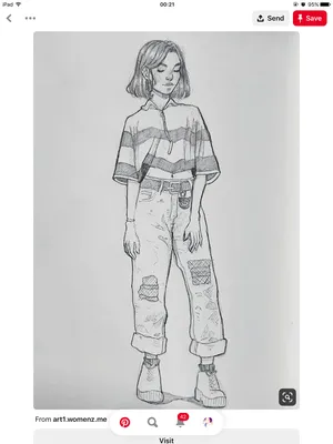 Рисунок девушки карандашом в полный рост - 67 фото