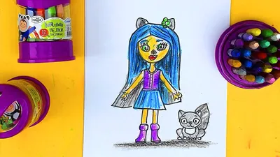 Энчантималс / Как нарисовать Девочку Волка - урок рисования - YouTube