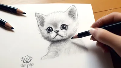 Котёнок мечты (рисунок), автор Крачковский Юрий Андреевич