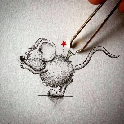 Рисунок мышки в траве» — создано в Шедевруме