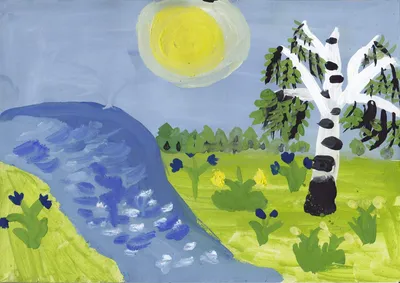 Рисунок на тему весна поэтапно, для детей, 1 класс, 4 класс, карандашом,  красками. Рисунок к стихотворению Весна. Детские весенние рисунки. Лучшая  подборка детских рисунков на весеннюю тематику.