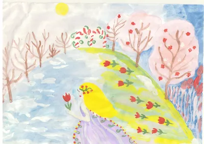 Рисунок в детский сад на тему весна. Срисовки для 2 класса.